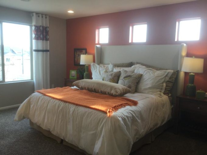 Master bedroom in Lansford model at Green Valley Ranch in Denver